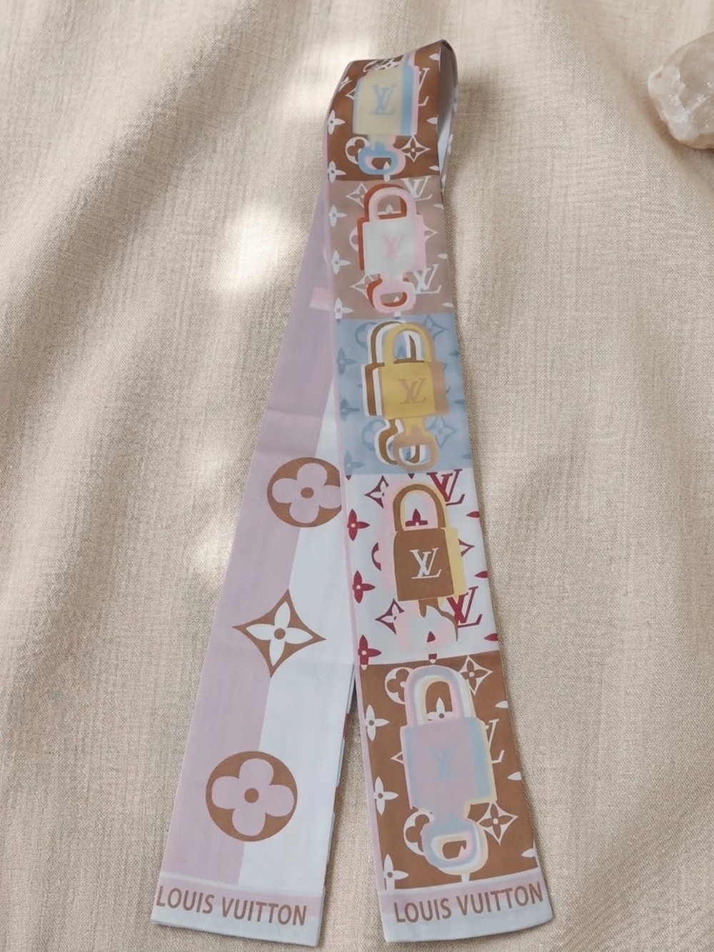 Pastel Pink & Brown Twilly Scarf